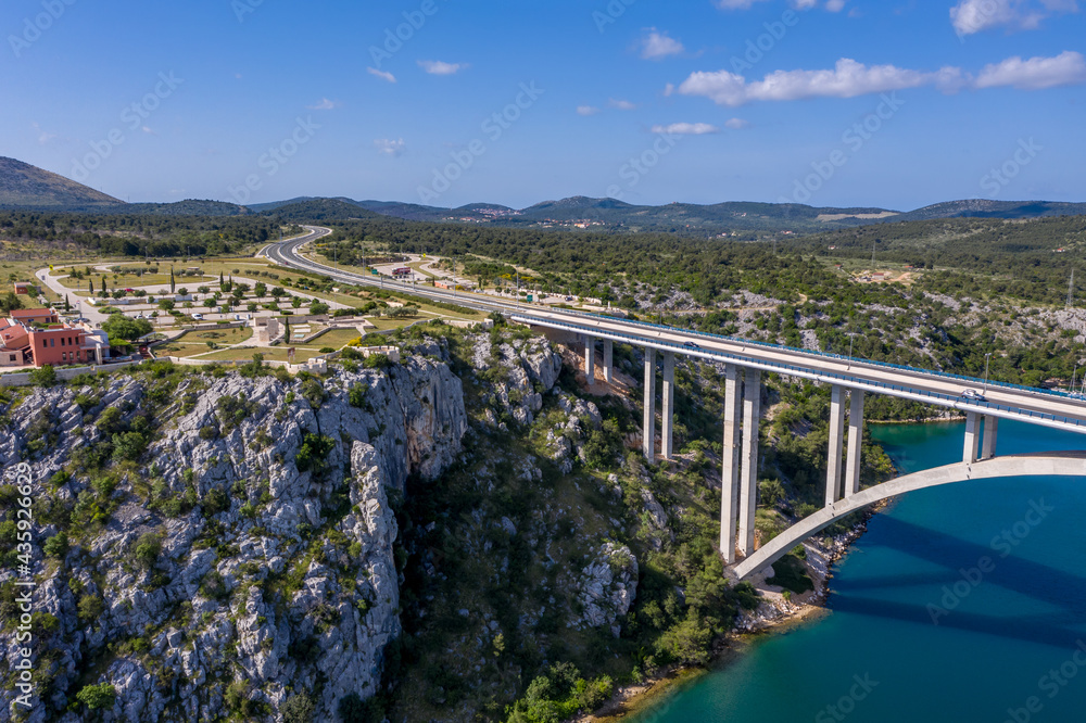 Croatia - Aerial landscape view around Skradin city Croatia - Aerial landscape view around Skradin city