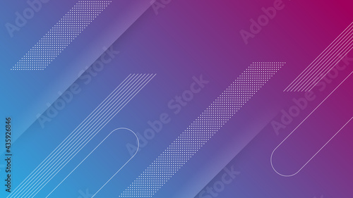 Abstract Modern Background with Vibrant Blue Purple Color Gradient and Memphis Element