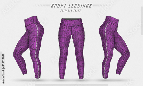 leggings pants training fashion illustration vector with mold