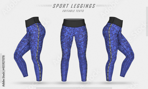 leggings pants training fashion illustration vector with mold