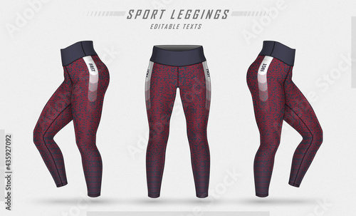 leggings pants training fashion illustration vector with mold