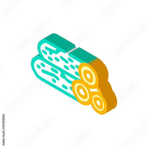 wooden bar building material isometric icon vector. wooden bar building material sign. isolated symbol illustration