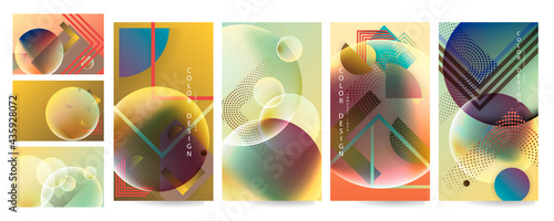 Modern abstract covers set texture foil pearl shades. Cool gradient shapes composition. Modern abstract covers set vector covers design