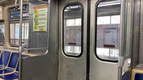 CHICAGO, UNITED STATES - May 15, 2021: CTA Train Ride in The Loop