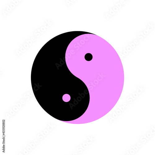 Multicolor Yin and Yang symbol of harmony and balance