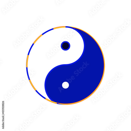 Multicolor Yin and Yang symbol of harmony and balance