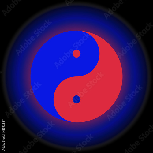 Multicolor Yin and Yang symbol of harmony and balance