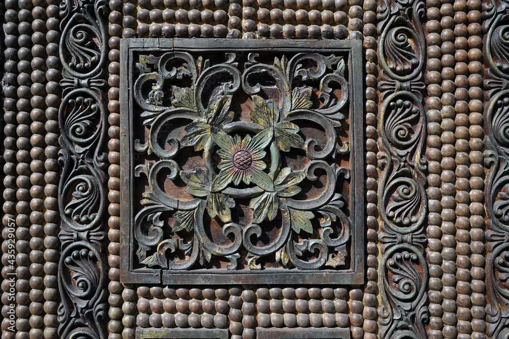 Beautiful wood carving, handmade door in muslim oriental style. Exploring arabic countries. Beautiful wood carving, handmade door in muslim oriental style. Exploring arabic countries.
