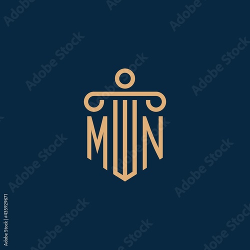 MN initial for law firm logo, lawyer logo with pillar