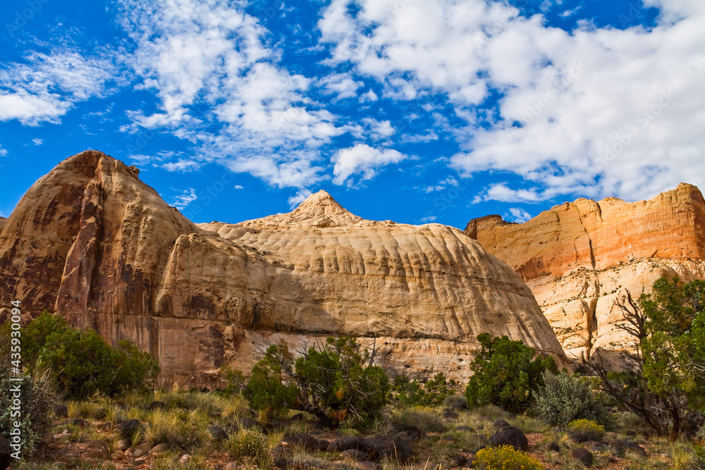 Capitol Dome Stands High on the Waterpocket Fold, Capitol Reef, Utah, USA