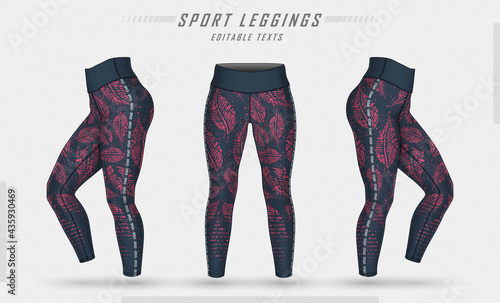 leggings pants training fashion illustration vector with mold