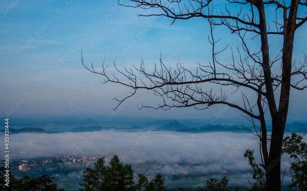 View point to view the morning mist at Phu Bo Bit, Loei Province, Thailand View point to view the morning mist at Phu Bo Bit, Loei Province, Thailand