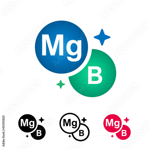 Complex of vitamins magnesium and vitamin B vector icon. Mineral complex to improve metabolism