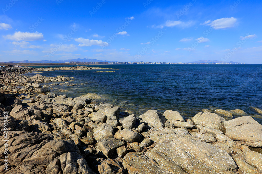 Seaside scenery, the sea under the blue sky Seaside scenery, the sea under the blue sky