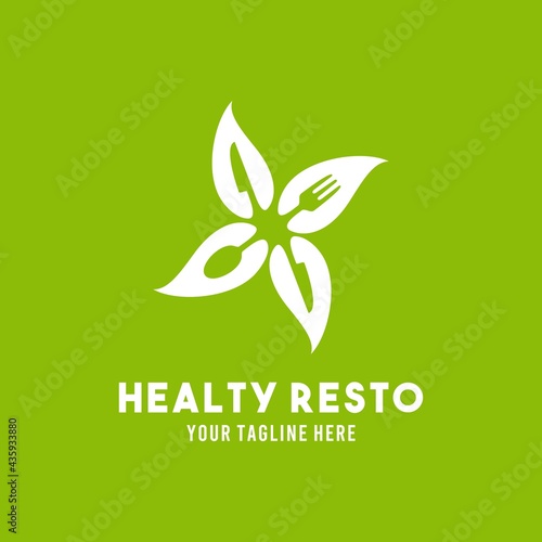 Restaurant flat style design symbol logo illustration vector graphic template