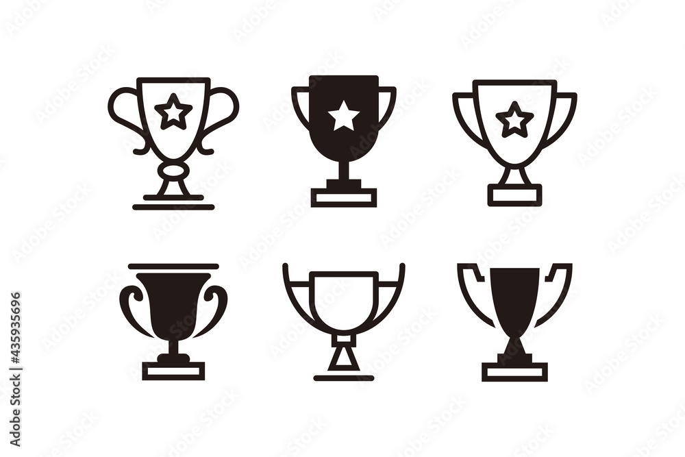Set of Simple Trophy Icon Illustration Design, Flat Trophy Silhouette Symbol Collection Template Vector Set of Simple Trophy Icon Illustration Design, Flat Trophy Silhouette Symbol Collection Template Vector