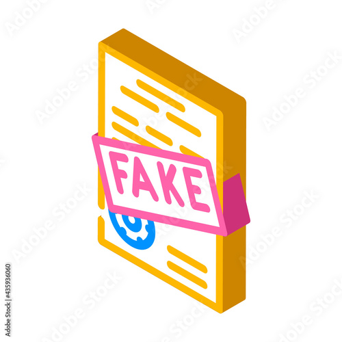 fake document isometric icon vector. fake document sign. isolated symbol illustration