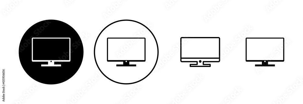 Computer icon set. computer monitor icon vector. Computer icon set. computer monitor icon vector.