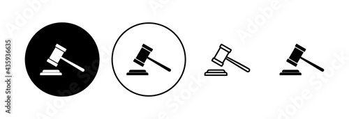 Gavel icon set. judge gavel icon vector. law icon vector. auction hammer