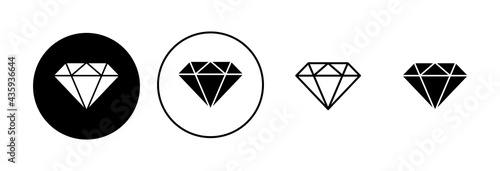 Diamond icon set. diamond gems vector icon.
