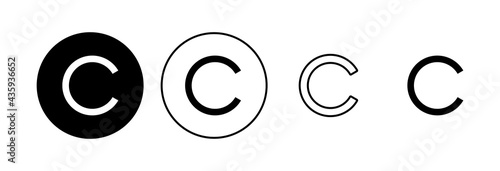 Copyright icon set. copyright symbols