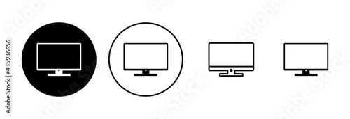 Computer icon set. computer monitor icon vector.