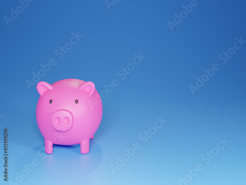 Pig piggy bank for saving money, 3d rendered illustration. © Sitak