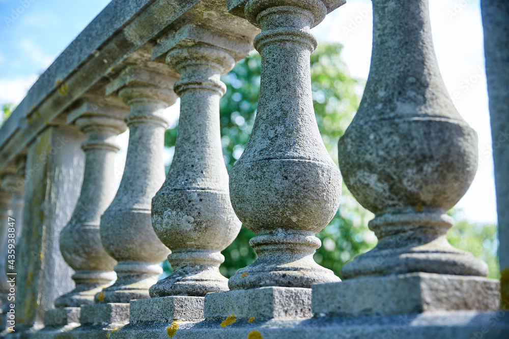 old stone balustrade. architecture details, classic