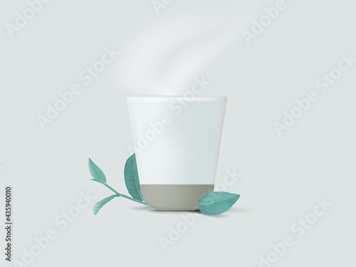 Ceramic cup with smoke deco...