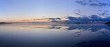 ウトナイ湖の夜明け前のパノラマ情景＠北海道