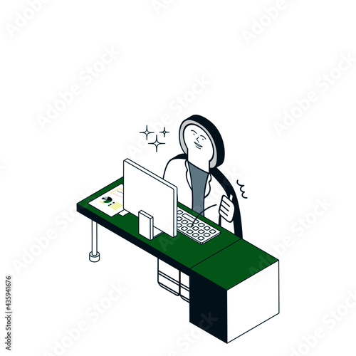 デスクワークの女性