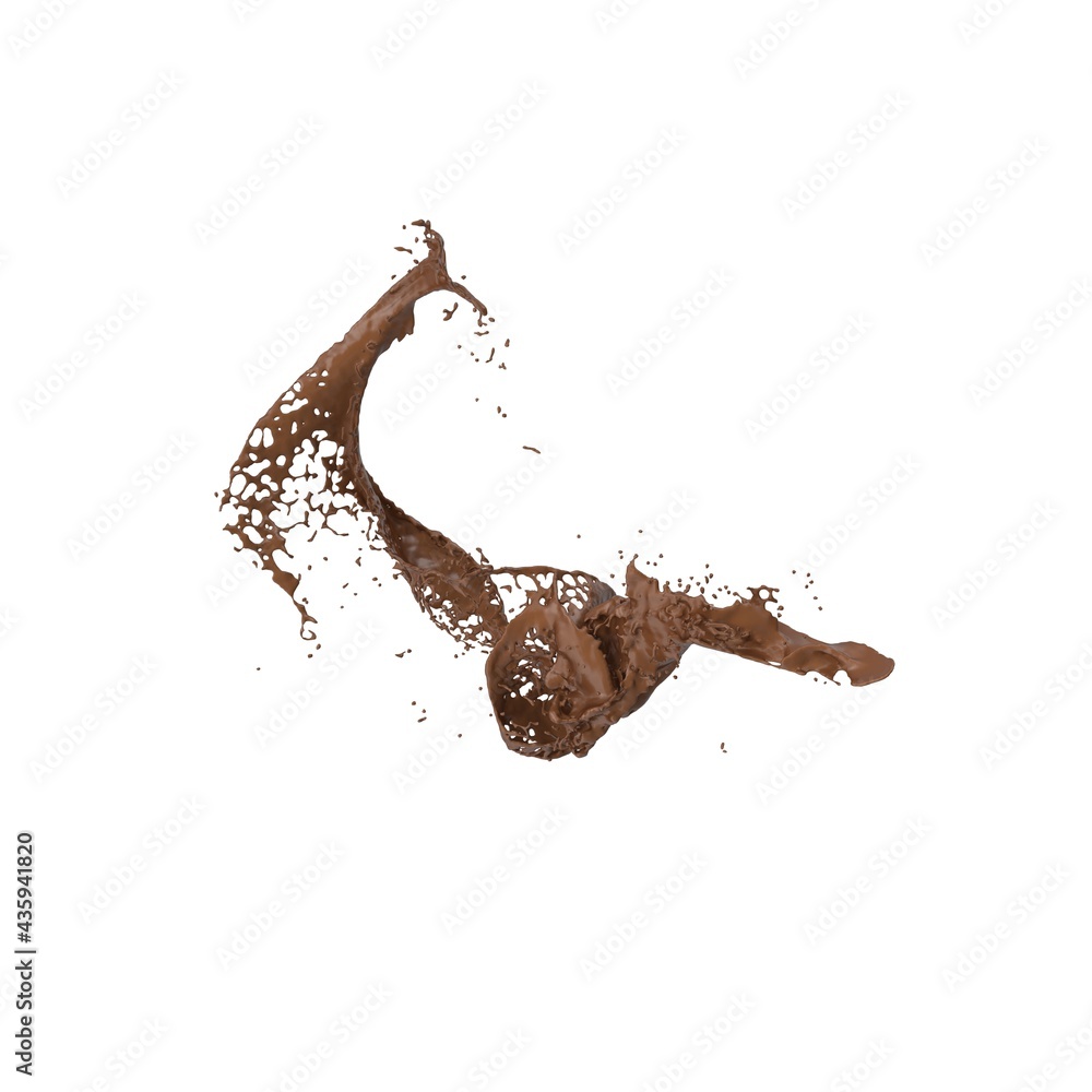 Fototapeta premium 3D Illustration of a realistic chocolate Splash