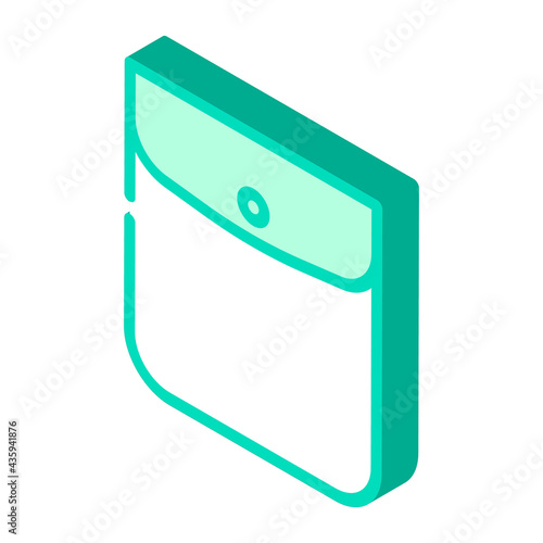 button closed pocket isometric icon vector. button closed pocket sign. isolated symbol illustration