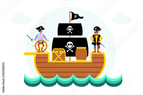 Set of Pirate Cartoon Character