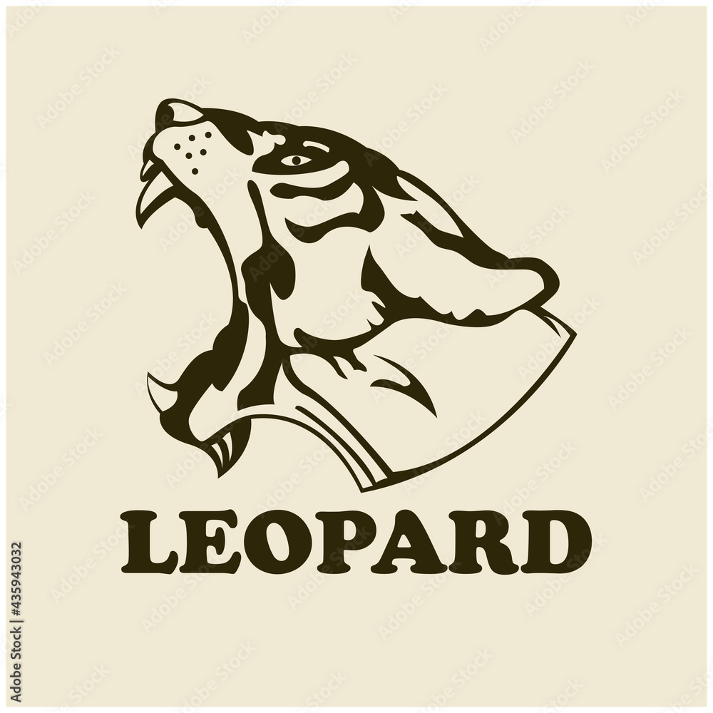 Obraz premium leopard animal head logo design