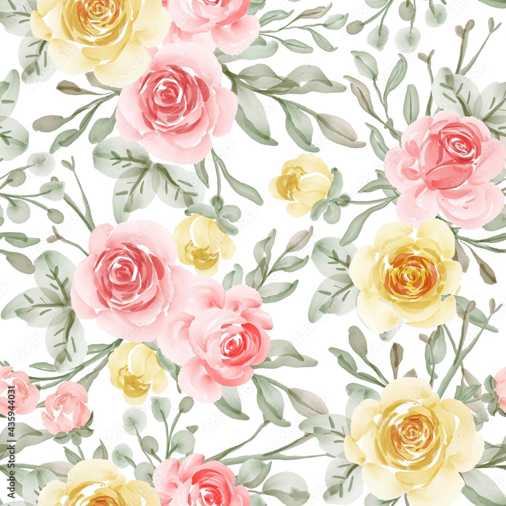 Seamless pattern with spring flower rose for wallpaper background