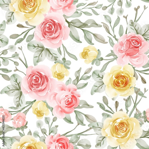 Seamless pattern with spring flower rose for wallpaper background