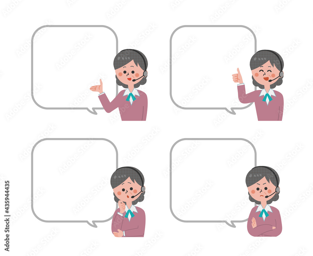 Female operators with various facial expressions to comment_04 Female operators with various facial expressions to comment_04