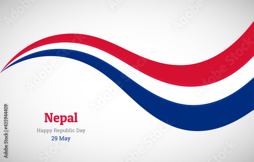 Abstract shiny Nepal wavy flag background. Happy republic day of Nepal with creative vector illustration