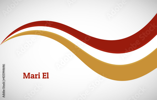 Abstract shiny Mari El wavy flag background. Happy national day of Mari El with creative vector illustration