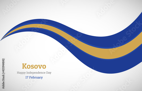 Free Download Abstract shiny Kosovo wavy flag background. Happy independence day of Kosovo with creative vector illustration - GFXLoad