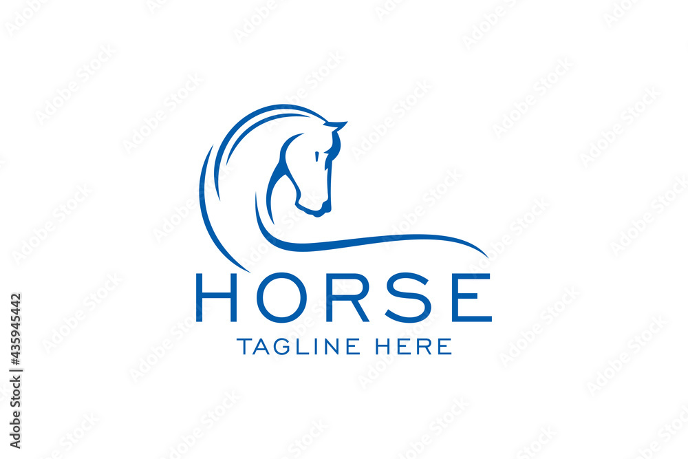 Horse Elegant Logo Symbol Vector, Simplicity Line Art Concept.