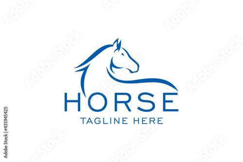 Horse Elegant Logo Symbol Vector, Simplicity Line Art Concept.