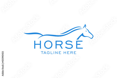 Horse Elegant Logo Symbol Vector, Simplicity Line Art Concept.
