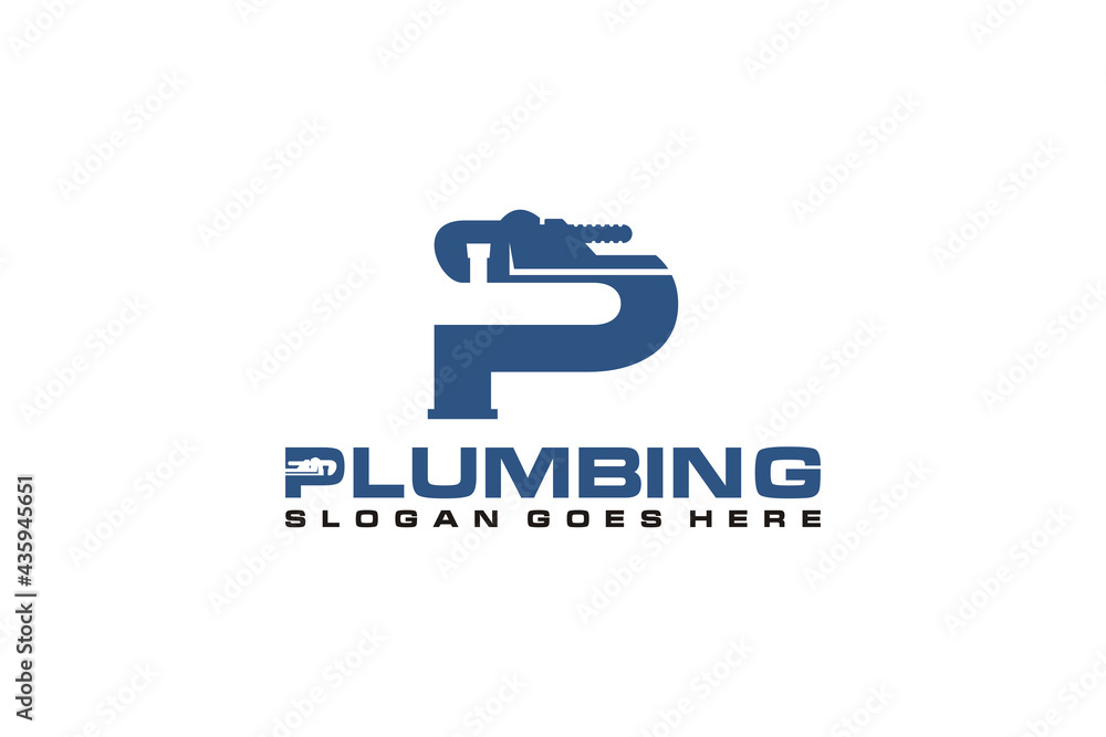 P Initial for Plumbing Service Logo Template, Water Service Logo icon vector. P Initial for Plumbing Service Logo Template, Water Service Logo icon vector.
