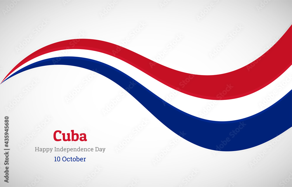 Abstract shiny Cuba wavy flag background. Happy independence day of Cuba with creative vector illustration Abstract shiny Cuba wavy flag background. Happy independence day of Cuba with creative vector illustration