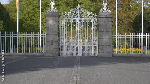 Sovereign gates of Aras an Uachtarain President house Ireland Dublin photo
