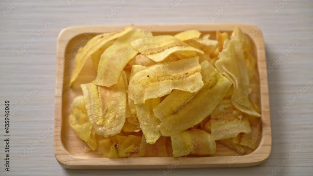 Crispy Banana Chips - fried or baked sliced banana Crispy Banana Chips - fried or baked sliced banana