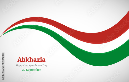 Abstract shiny Abkhazia wavy flag background. Happy independence day of Abkhazia with creative vector illustration