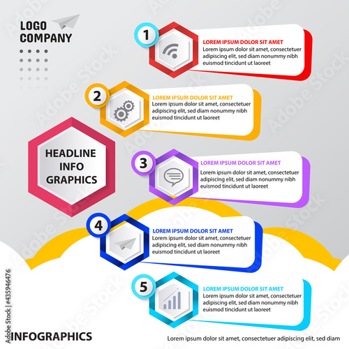  infographics template design vector illustration banner business concept processes 02